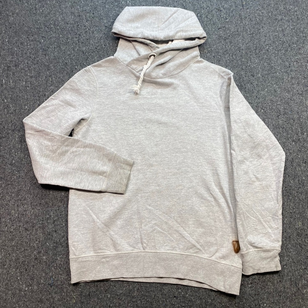 Bershka Hoodie Sz L Mens Gray Streetwear Funnel Neck Rope Drawstring Pullover